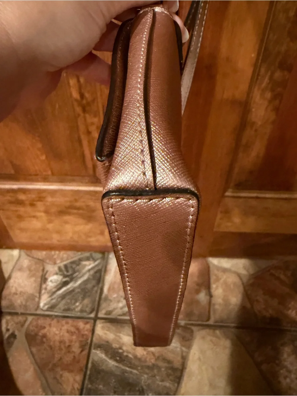 kate spade New York Sally Newbury Rose Gold Crossbody Bag Turn lock See pics